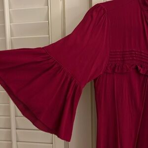 Gap bell sleeve tunic or mini dress cranberry red